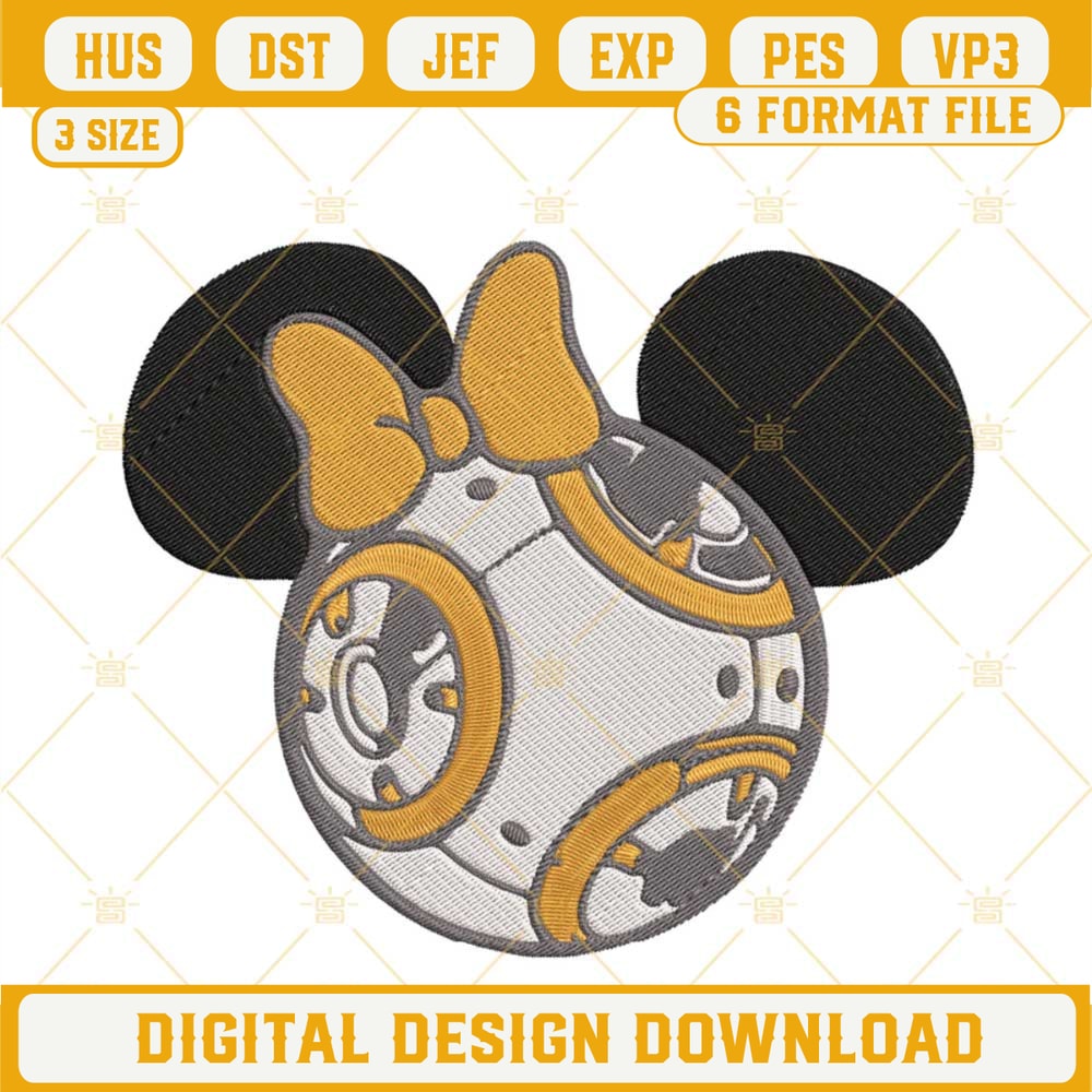 Minnie Mouse BB8 Machine Embroidery Designs, Star Wars Disney Embroidery Pattern Files.jpg