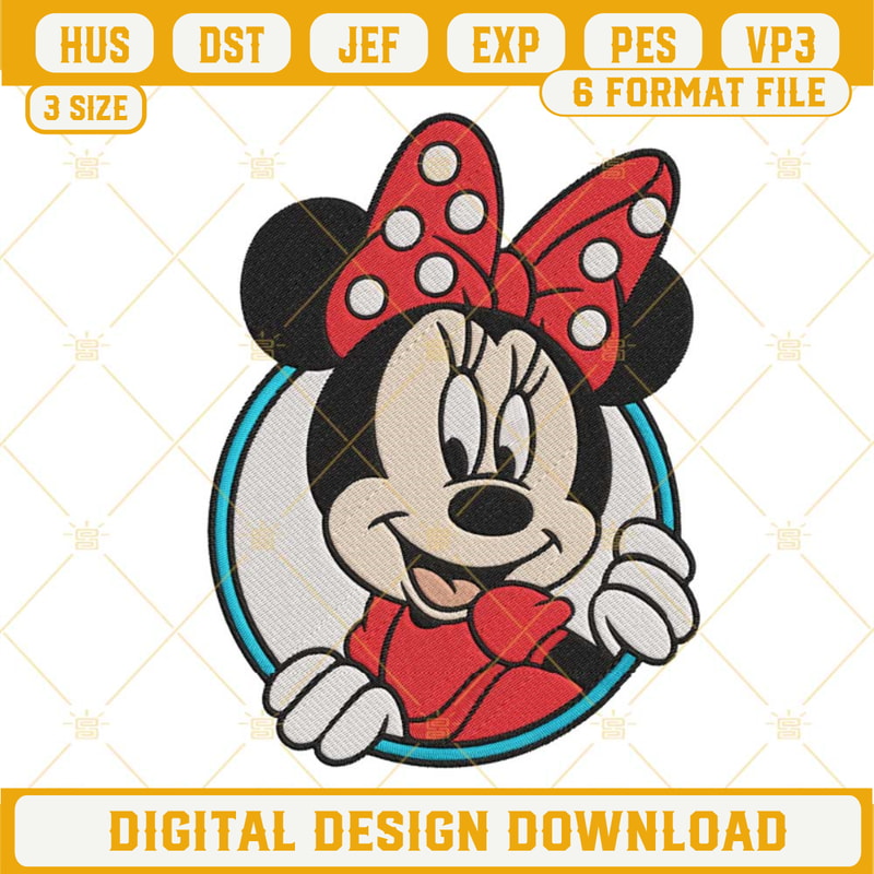 Minnie Mouse Circle Machine Embroidery Design Files.jpg