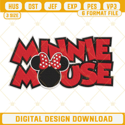 minnie mouse embroidery designs, disney minnie embroidery design file