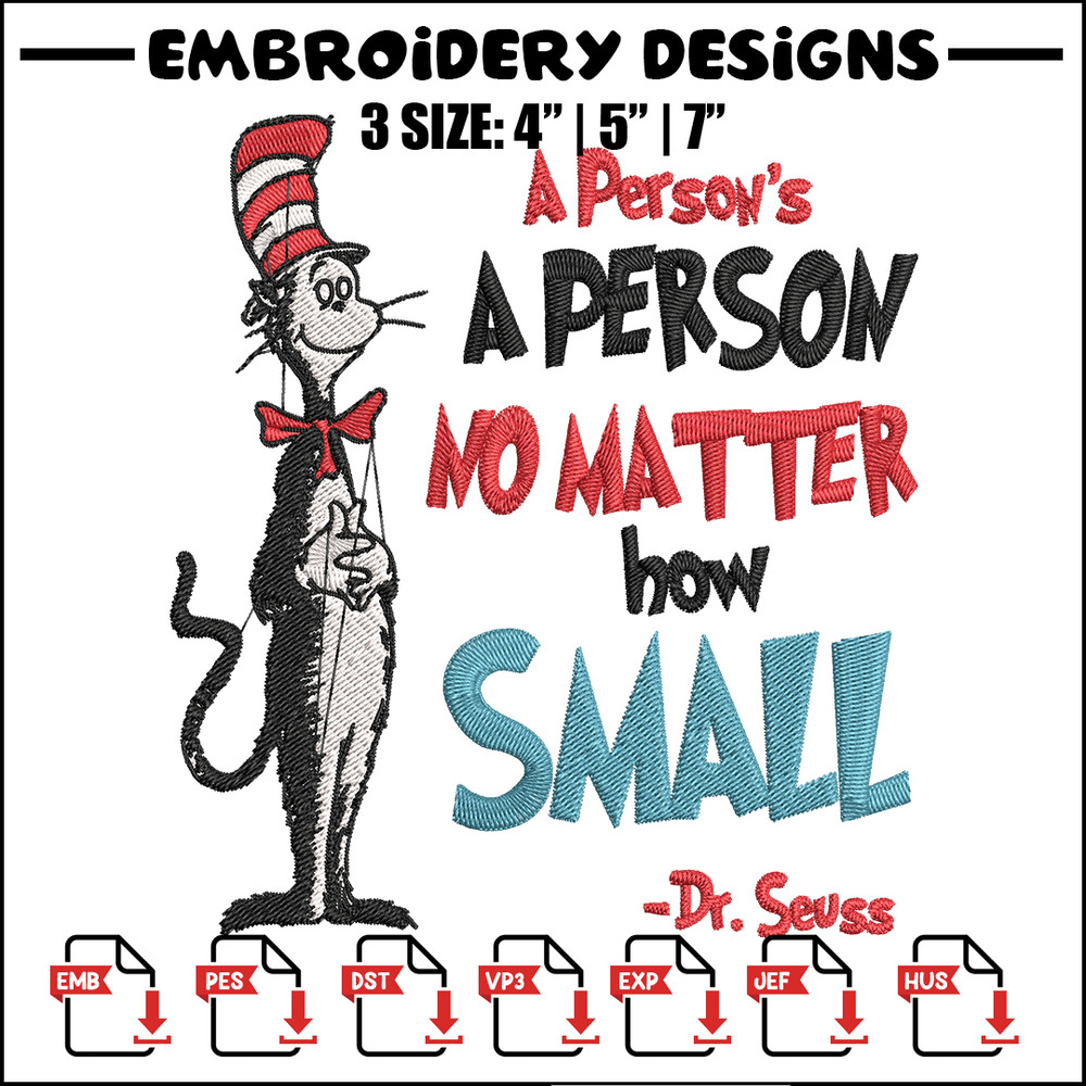A person's no matter how small Dr Seuss Embroidery Design, Dr Seuss Embroidery, Embroidery File, Digital download..jpg