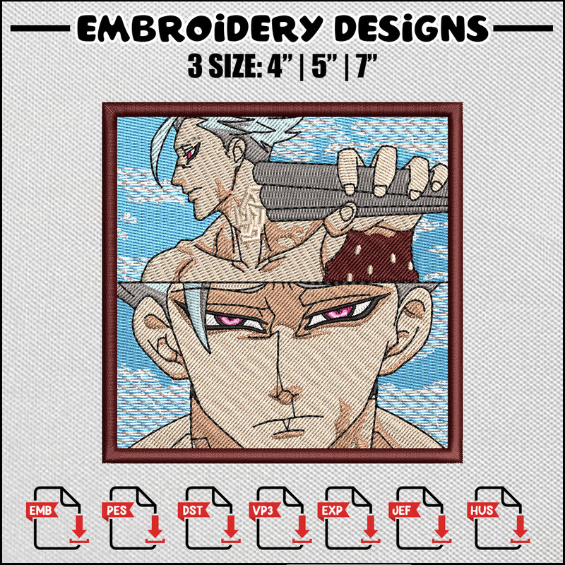 Ban frame embroidery design, Ban anime embroidery, Anime design, Anime embroidery, Embroidery shirt, Digital download.jpg