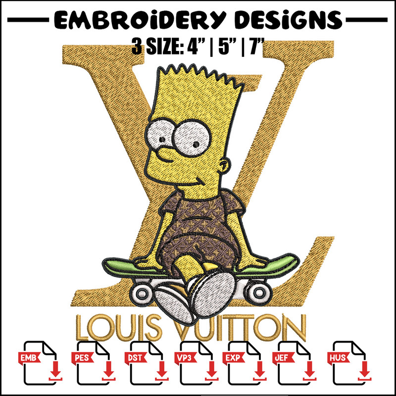 Bart simpson lv Embroidery Design, LV Embroidery, Embroidery File, Logo shirt, Sport Embroidery, Digital download.jpg