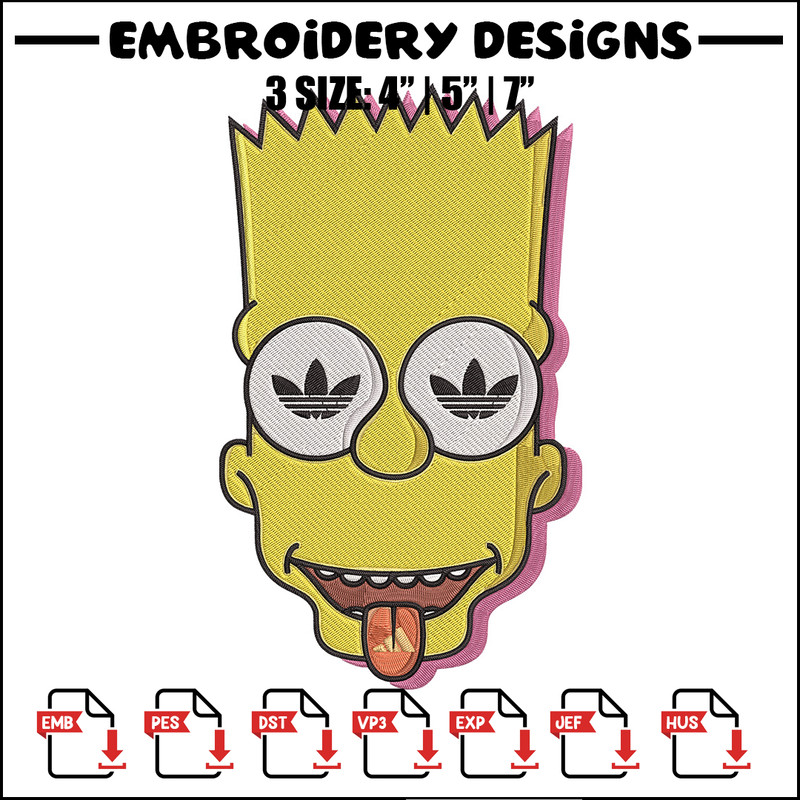 Bart x adidas Embroidery Design, Simpson Embroidery, Embroidery File, Adidas Embroidery, Anime shirt, Digital download.jpg