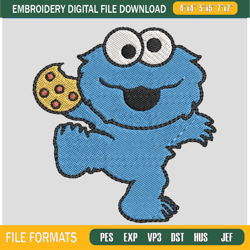 cookie monster embroidery design cartoon embroidery machine file
