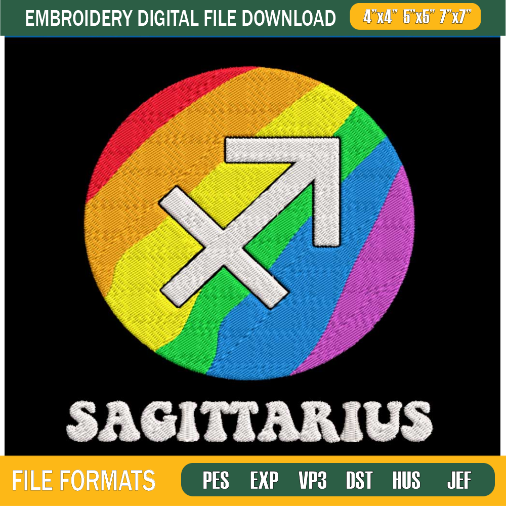 Sagittarius Embroidery Design, Lgbt Embroidery File.jpg