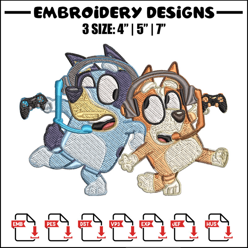 Bluey cartoon Embroidery, Bluey Embroidery, Embroidery File, cartoon design, cartoon shirt, Digital download..jpg