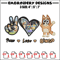 Bluey Peace Love bandit Embroidery design, Bluey cartoon Embroidery, cartoon design, Embroidery File, Digital download.jpg
