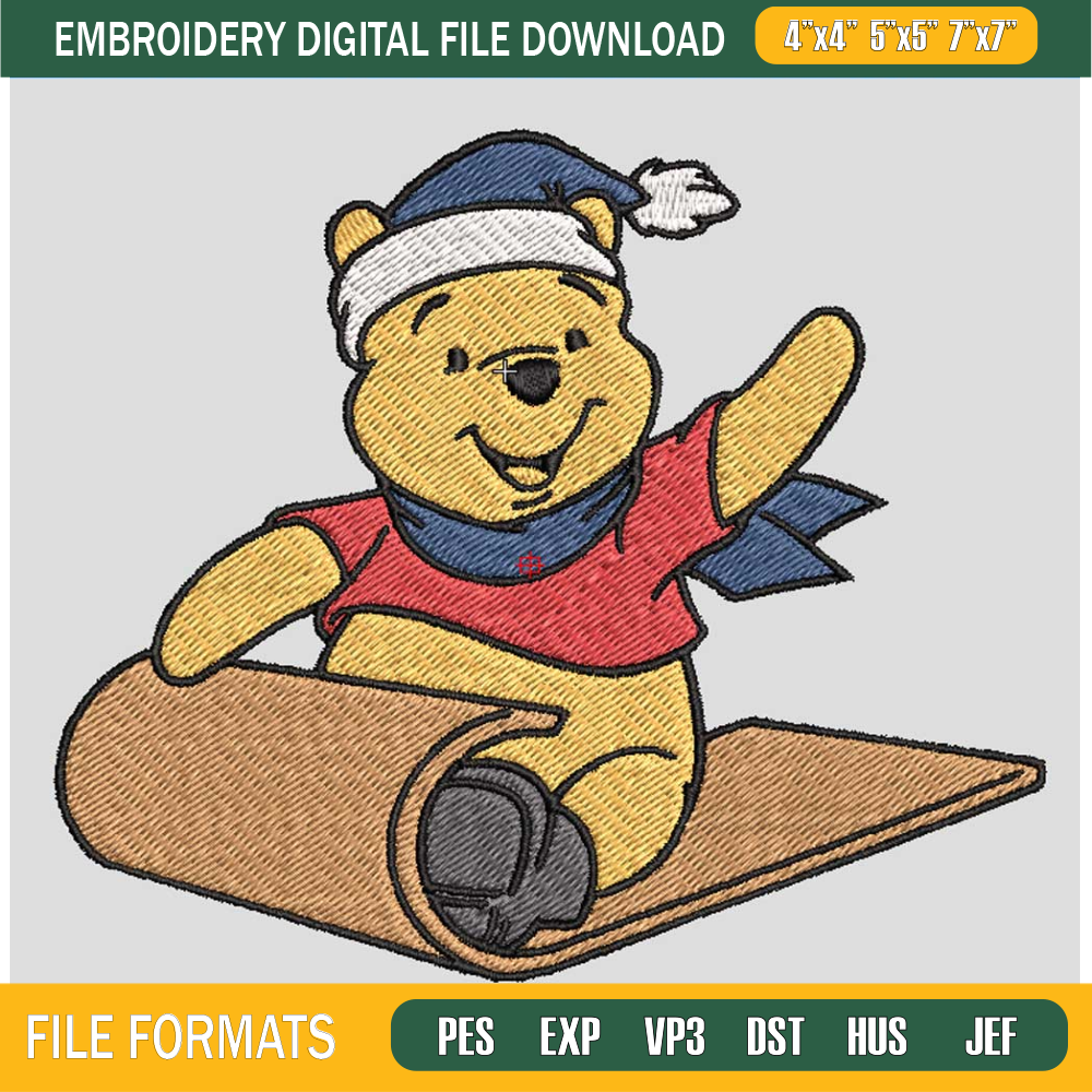 The Pooh Christmas Embroidery Design, Winnie Embroidery Design.jpg