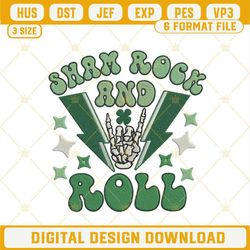 sham rock and roll embroidery design, skeleton rocker st patricks day embroidery file.jpg