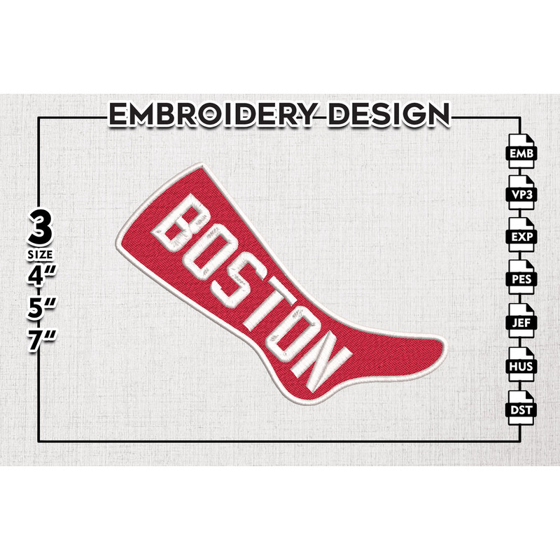 Boston Red Sox Logo Emb Files, MLB Boston Red Sox Team Embroidery, MLB Teams, 3 sizes, MLB Machine embroidery designs, Digital Download.png