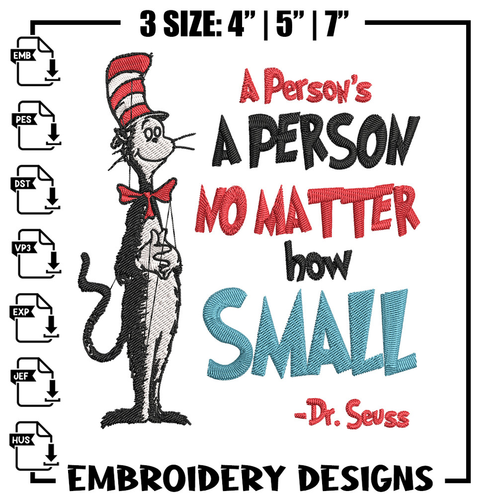 A person's no matter how small Dr Seuss Embroidery Design, Dr Seuss Embroidery, Embroidery File, Digital download..jpg