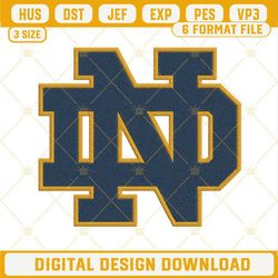 notre dame logo embroidery design files-dennis lowery