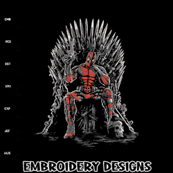 deadpool king embroidery design, deadpool embroidery, embroidery file, anime embroidery, a1081