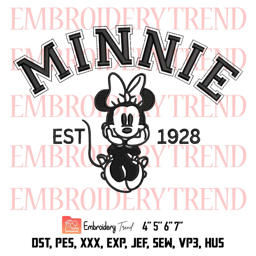 1928 Minnie Mouse Embroidery, Minnie Cute Embroidery, Minnie Mouse Dissey Embroidery, Embroidery Design File.jpg
