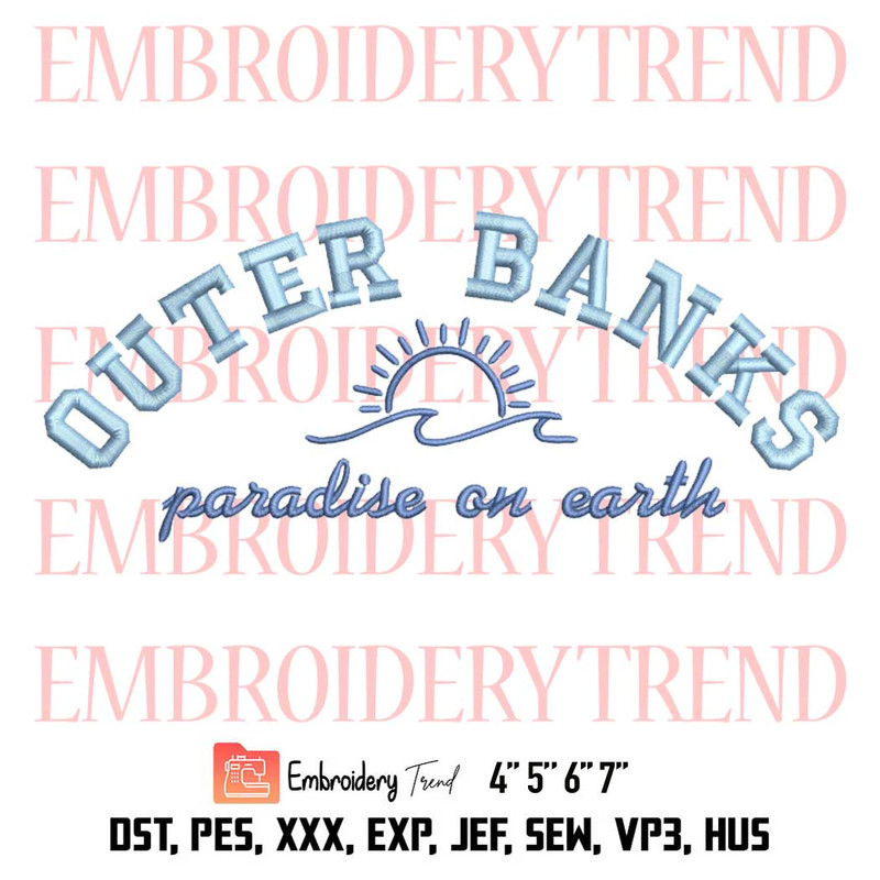 Aesthetic Outer Banks Embroidery, Paradise On Earth Embroidery, Outer Banks Embroidery, Embroidery Design File.jpg