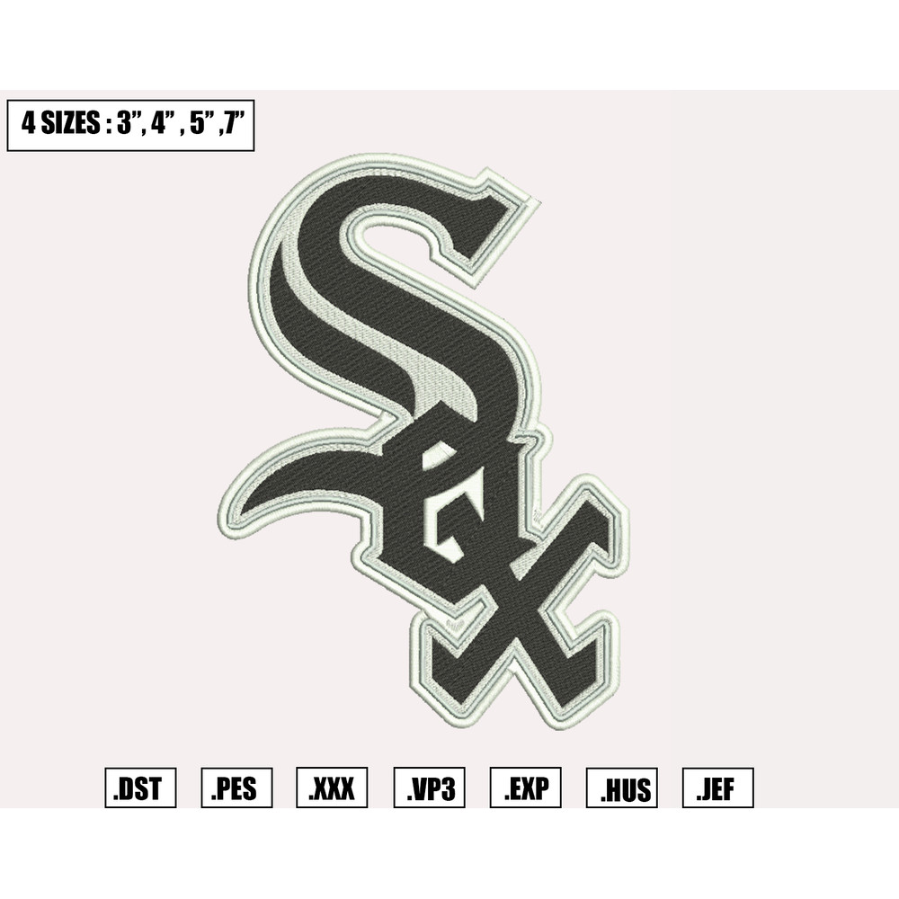 Chicago White Sox Embroidery Designs, MLB Logo Embroidery Files, Machine Embroidery Design File, Digital Download.png