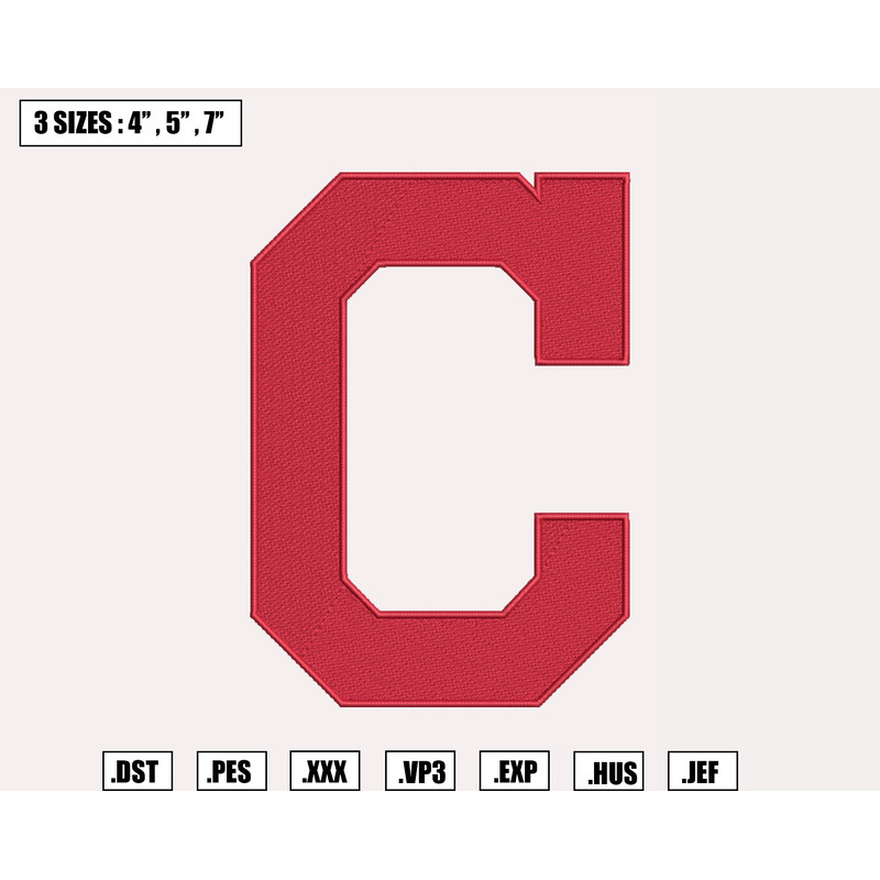 Cleveland Indians Embroidery Designs, MLB Logo Embroidery Files, Machine Embroidery Design File, Instant Download 1.png