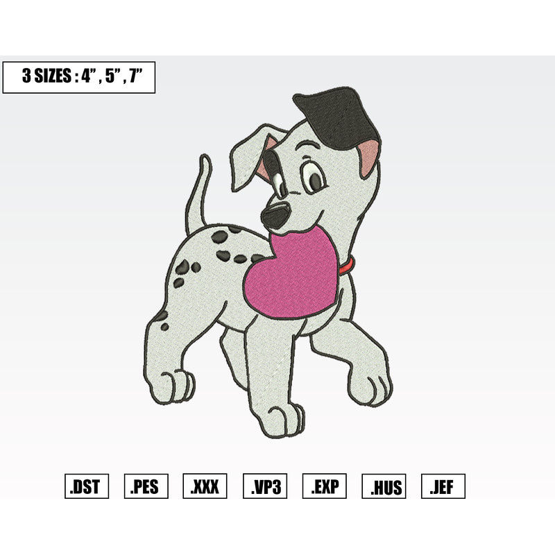 Dalmatians Patch Heart Embroidery Designs, Machine Embroidery Files, Valentine Embroidery Files.png