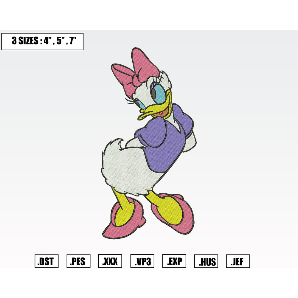 Disney Daisy Duck Embroidery Designs, Machine Embroidery Files, Disney Embroidery Files.png
