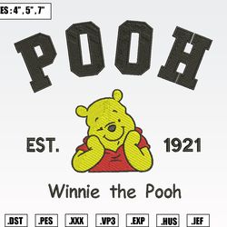 disney winnie the pooh est 1921 embroidery designs, machine embroidery files, disney embroidery file110