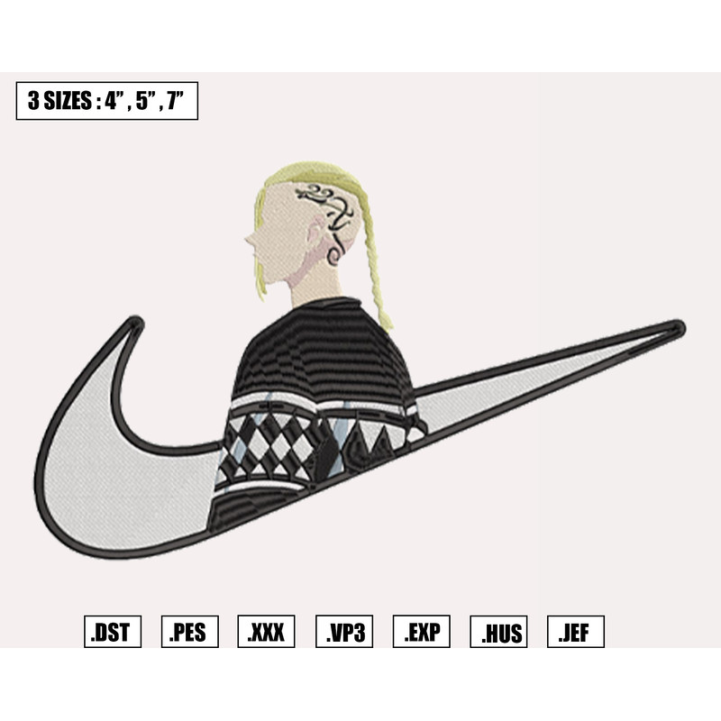 Draken Tokyo Revengers Nike Embroidery Designs File, Nike Machine Embroidery Designs, Machine Embroidery Design File.png
