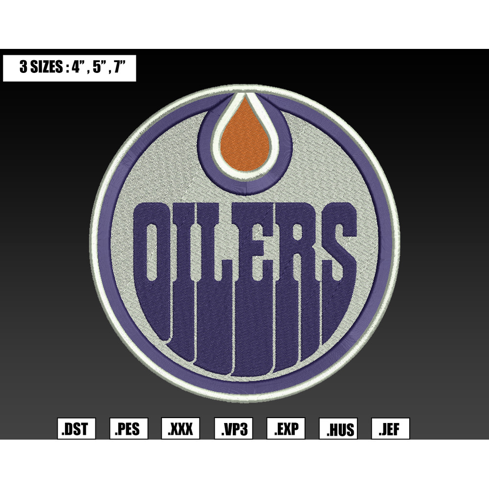 Edmonton Oilers Embroidery Designs, Machine Embroidery Files, NHL Logo Embroidery Files.png