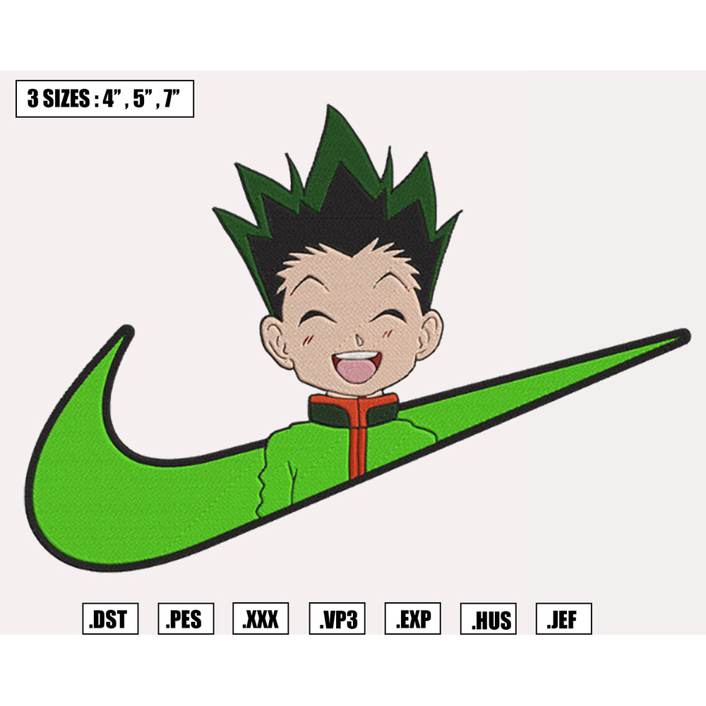 Gon Freecss Embroidery Designs File, Nike Hunter x Hunter Machine Embroidery Designs, Machine Embroidery Design File.png