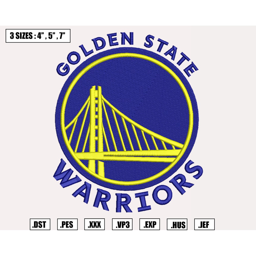 Golden State Warriors Embroidery Designs, NBA Logo Embroidery Files, Pacific, Machine Embroidery Design File.png