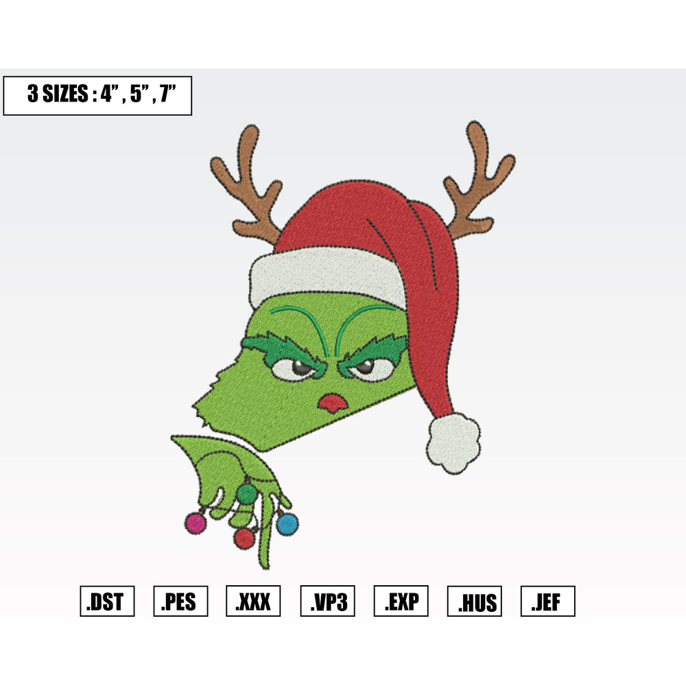 Grinch Christmas Embroidery Designs, Christmas Embroidery Files, Machine Embroidery Pattern.png