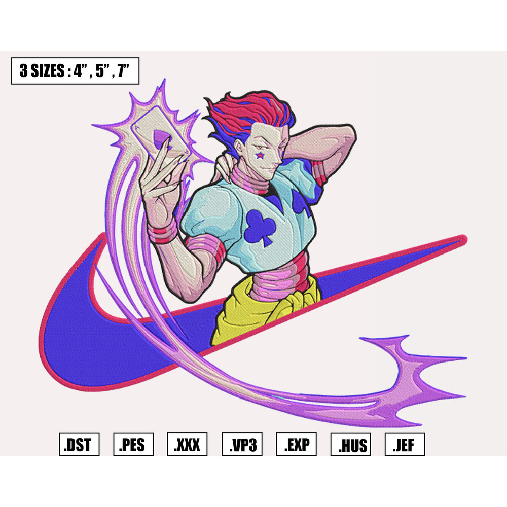 Hisoka Skill Color Embroidery Embroidery Designs File, Nike Hunter x Hunter Machine Embroidery Designs, Digital Download.png