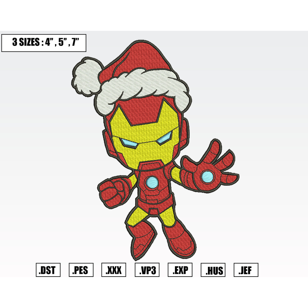 Iroman Santa Christmas Embroidery Designs, Machine Embroidery Files, Christmas Embroidery Files.png