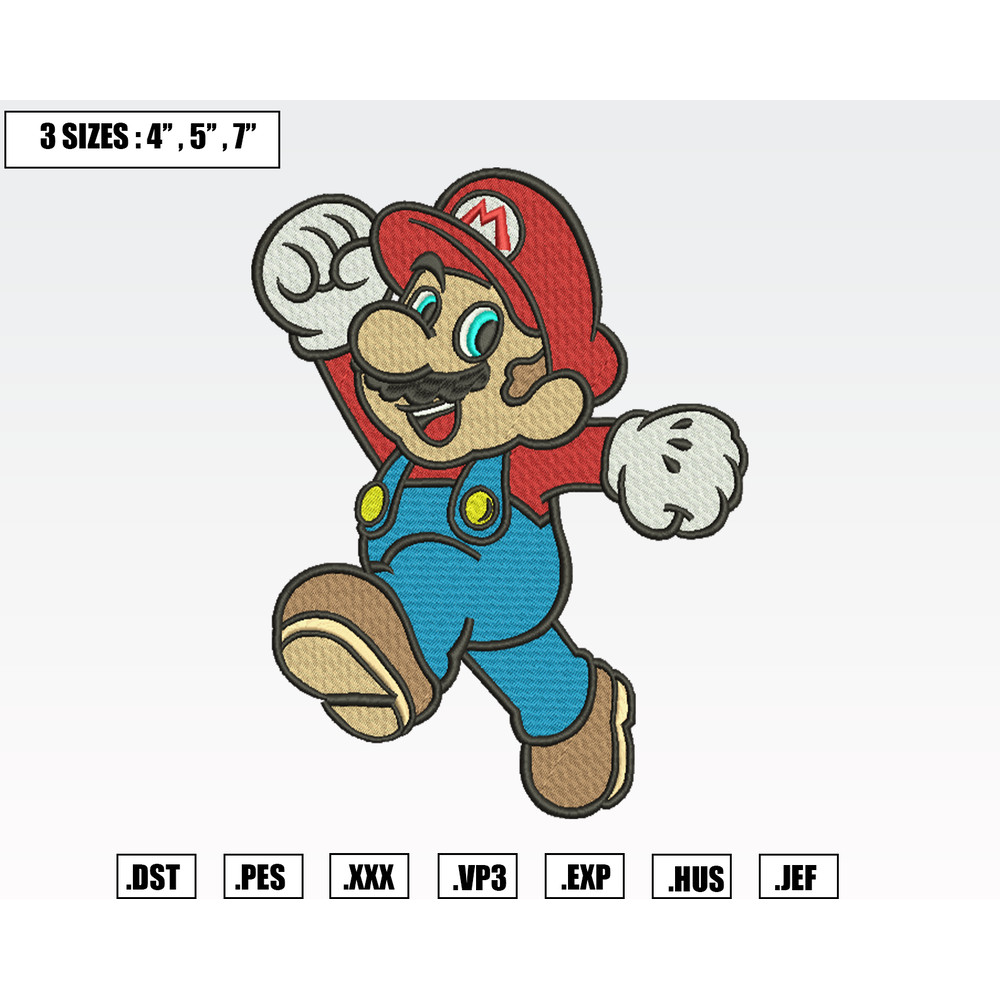 Mario Logo Embroidery Designs, Machine Embroidery Files, Disney Embroidery Files.png