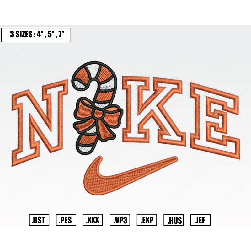 Nike Candy Logo Christmas Embroidery Designs, Machine Embroidery Files, Christmas Embroidery Files.png