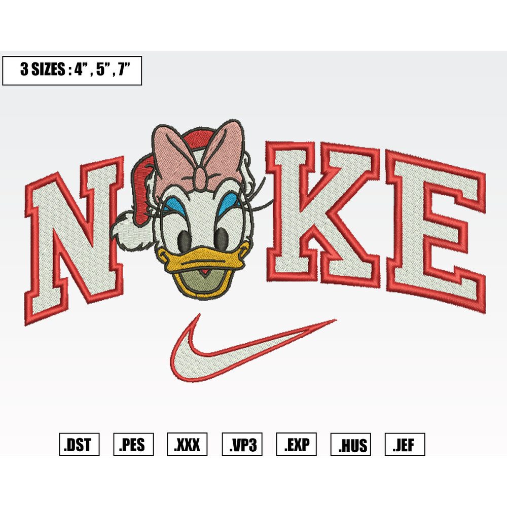 Nike Donald Daisy Santa Christmas Embroidery Designs, Machine Embroidery Files, Christmas Embroidery Files.png