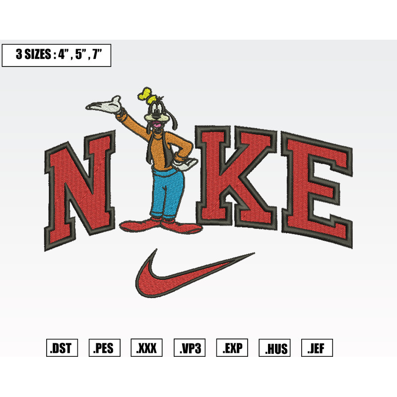 Nike Goofy Embroidery Designs, Machine Embroidery Files, Nike Disney Embroidery Files.png