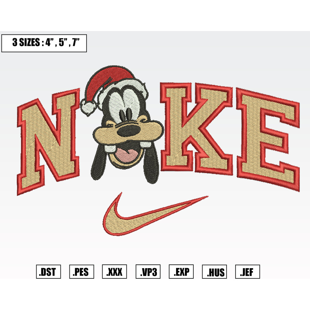 Nike Goofy Santa Hat Christmas Embroidery Designs, Machine Embroidery Files, Christmas Embroidery Files.png