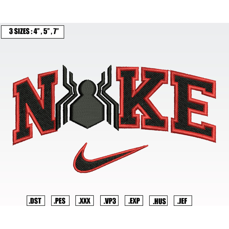 Nike Logo Spiderman Embroidery Designs, Machine Embroidery Files, Nike Logo Embroidery Files.png