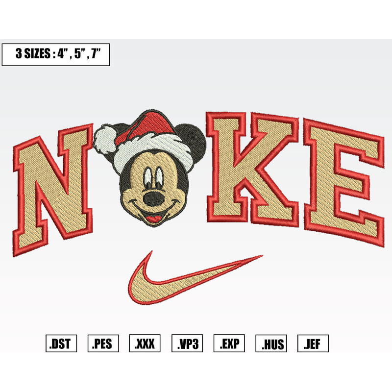 Nike Mickey Santa Christmas Embroidery Designs, Machine Embroidery Files, Christmas Embroidery Files 1.png