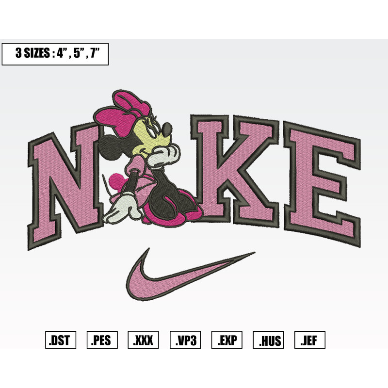 Nike Minnie Mouse Embroidery Designs, Machine Embroidery Files, Nike Disney Embroidery Files.png