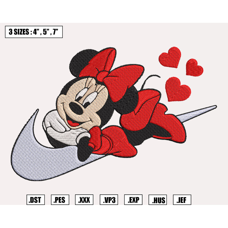 Nike Minnie Mouse Red Embroidery Designs File, Nike Machine Embroidery Designs, Machine Embroidery Design File.png
