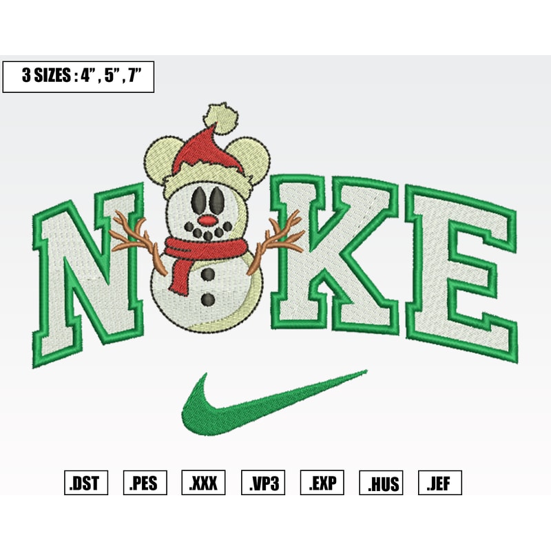 Nike Snowman Christmas Embroidery File, Christmas Embroidery Designs, Machine Embroidery Design Filels.png