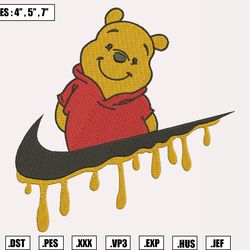 nike winnie the pooh embroidery designs, machine embroidery files, nike disney embroidery files 1485