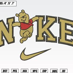 nike winnie the pooh embroidery designs, machine embroidery files, nike disney embroidery files486