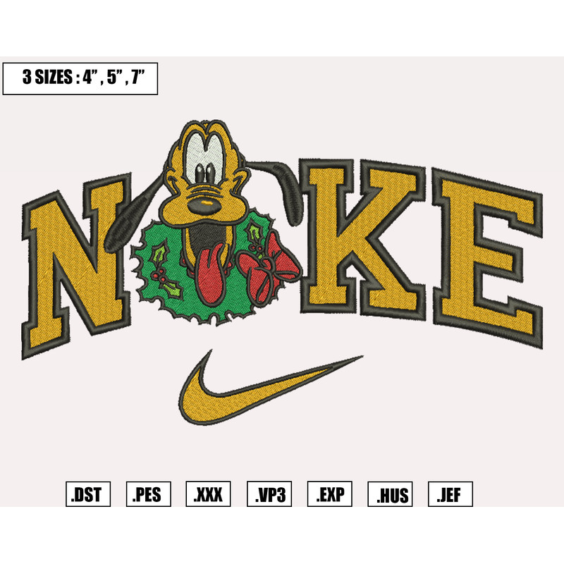 Nike X Desney Pluto Embroidery Designs, Machine Embroidery Files, Christmas Embroidery Files.png