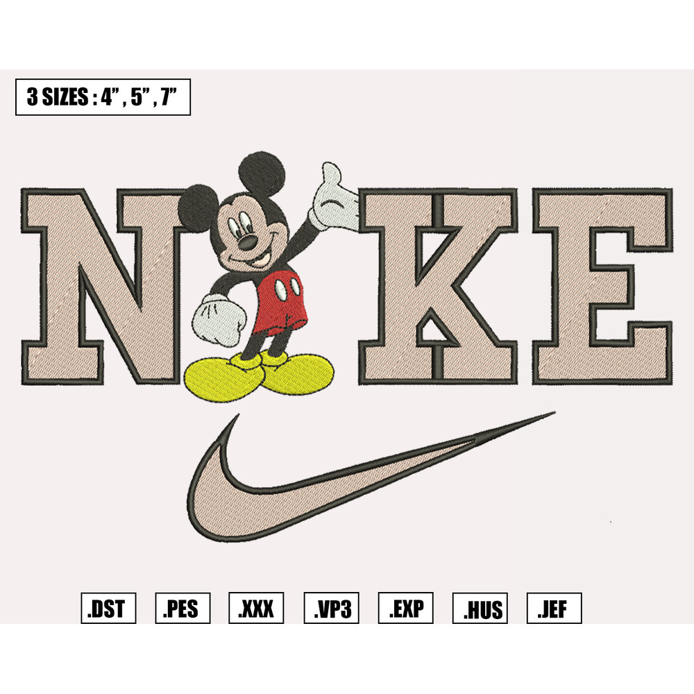 Nike x Mickey Embroidery Designs, Machine Embroidery Design File, Pes, Dst, Jef, Vp3, Exp, Hus, Instant Download..png