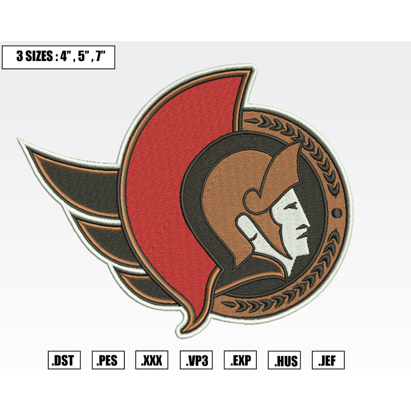 Ottawa Senators Embroidery Designs, Machine Embroidery Files, NHL Logo Embroidery Files.png