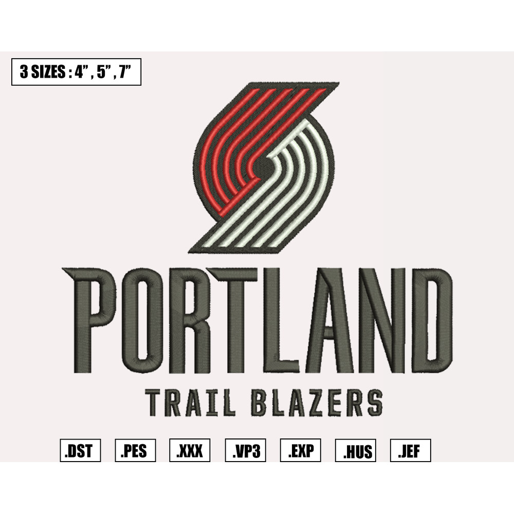 Portland Trail Blazers Embroidery Designs, NBA Logo Embroidery Files, Northwest, Machine Embroidery Design File.png