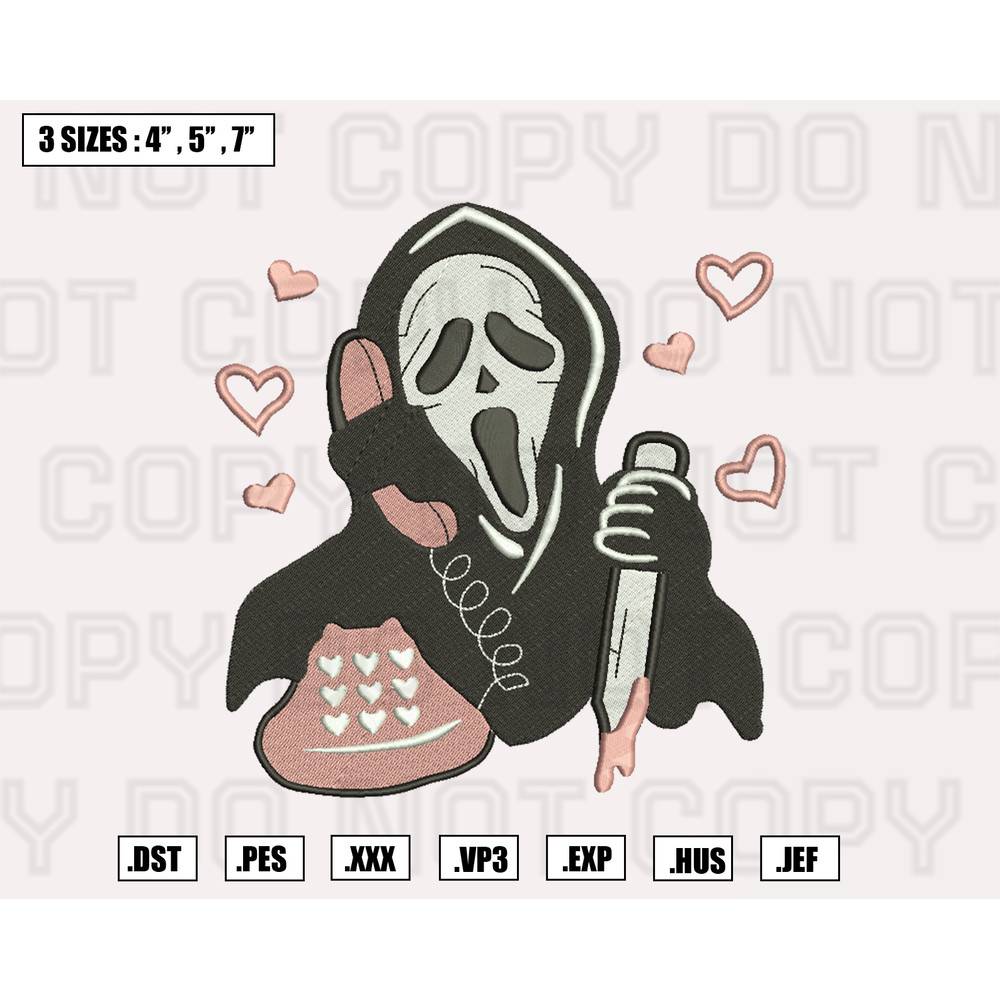 Scream Ghost Face Embroidery Designs, Halloween Embroidery Machine Design Files.png
