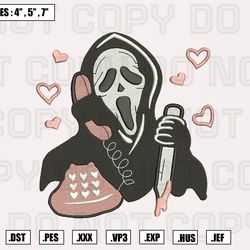scream ghost face embroidery designs, halloween embroidery machine design files649