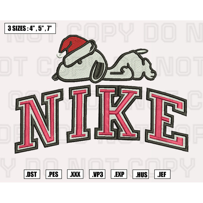 Snoopy Nike Christmas Embroidery Designs, Machine Embroidery Files, Christmas Embroidery Files.png